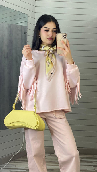 Bolso amarillo pastel asimétrico