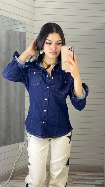 Camisa vaquera azul marino