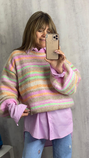 Camisa rosa bebé asimétrica