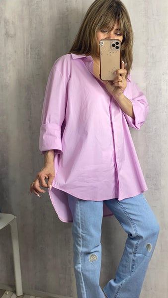 Camisa rosa bebé asimétrica