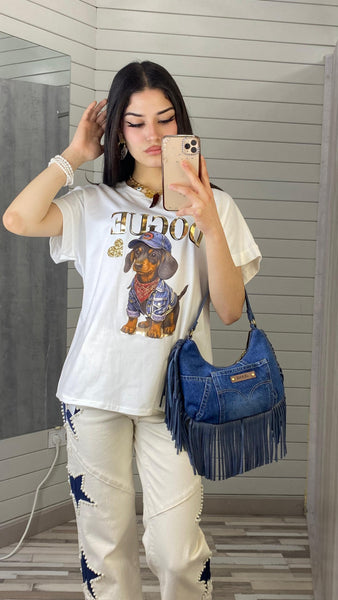 Bolso vaquero con flecos