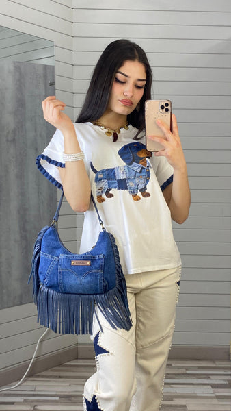 Bolso vaquero con flecos