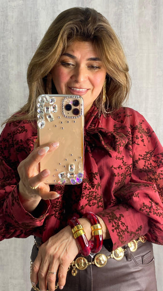 Pulsera brazalete granates granate