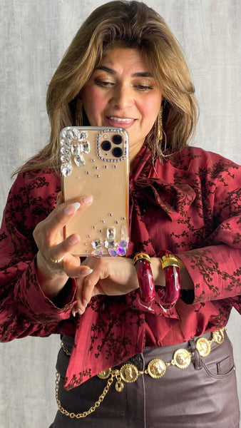 Pulsera brazalete granates granate