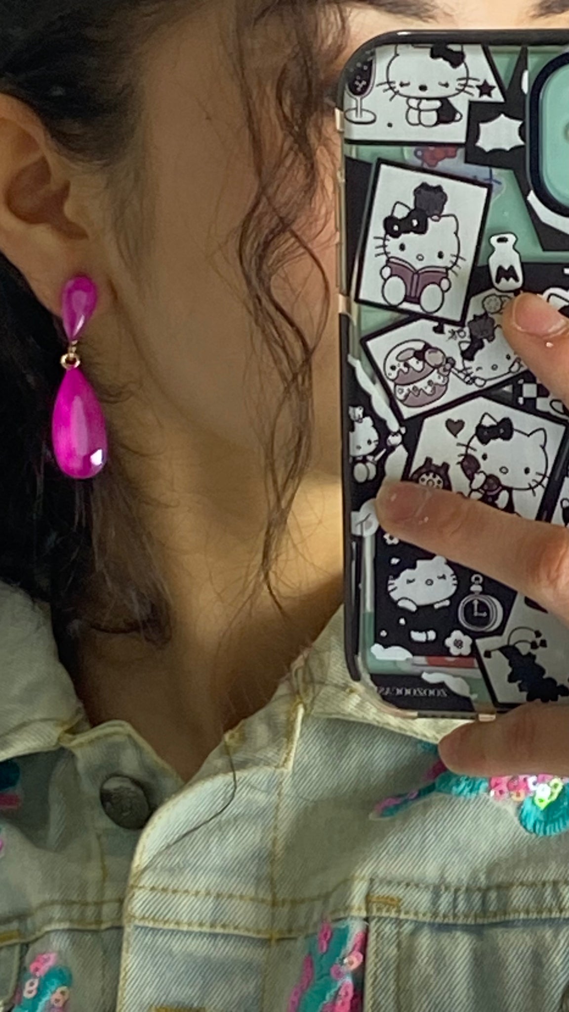 Pendientes de cristal rosa