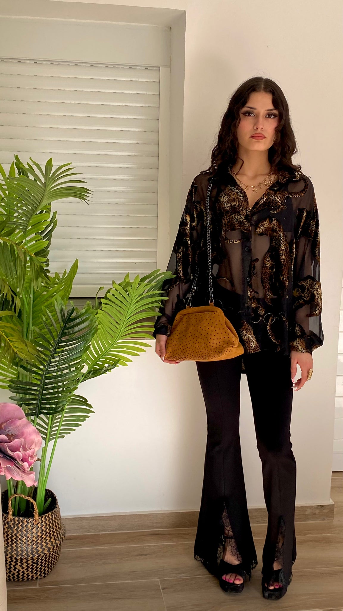 Chaqueta bomber transparente de leopardo