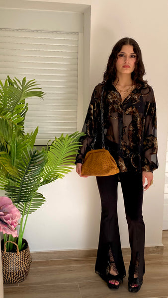 Chaqueta bomber transparente de leopardo