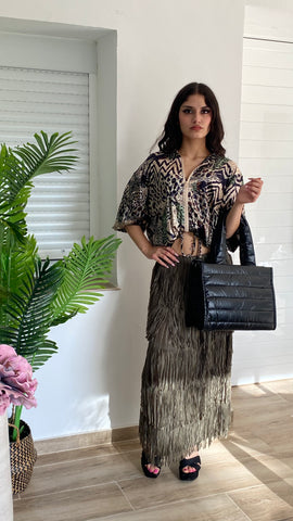 Bolso acolchado negro