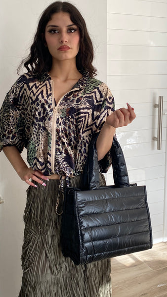 Bolso acolchado negro