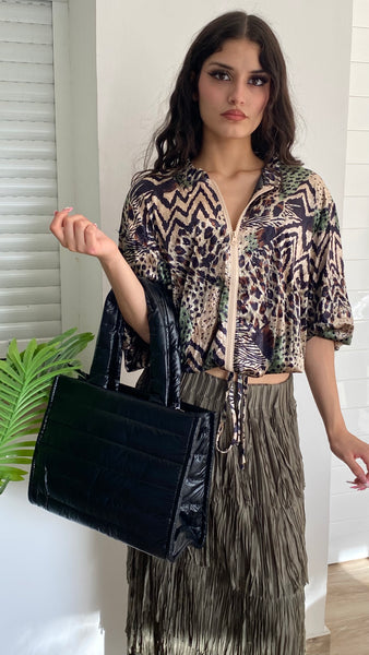 Bolso acolchado negro