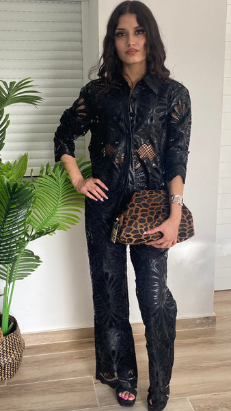 Bolso animal print marroń y negro