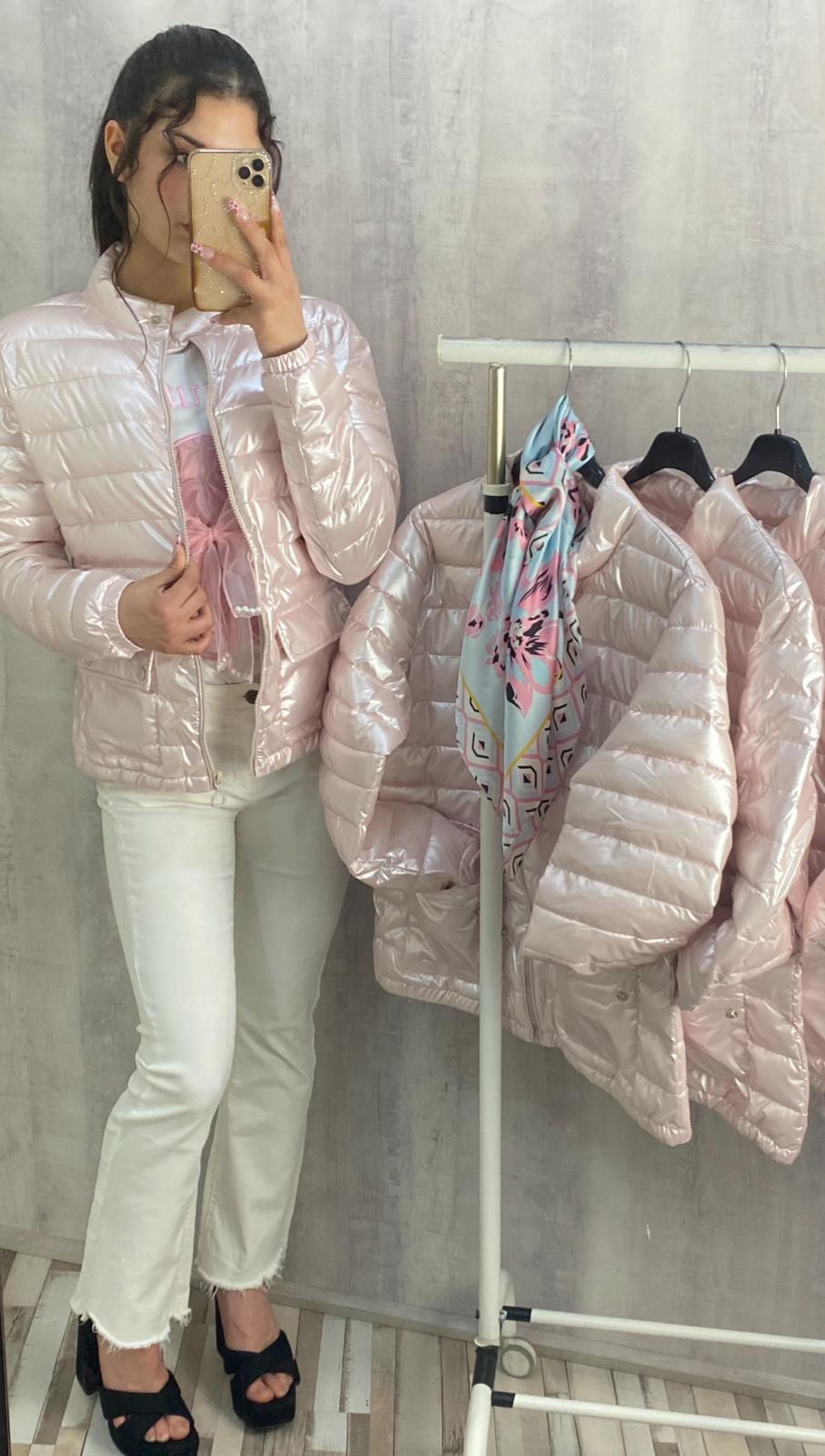 Chaqueta Michell acolchada rosa bebe