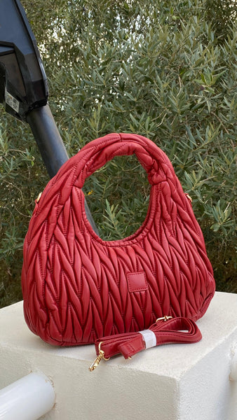 Bolso granate de polipiel en relieve