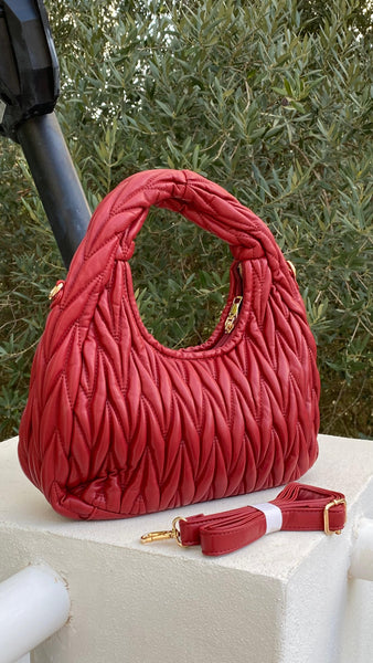 Bolso granate de polipiel en relieve