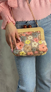 Bolso flores lentejuelas