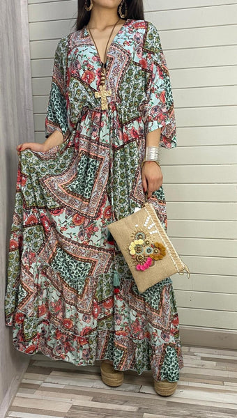 Vestido largo estampado boho chic