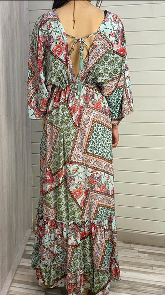 Vestido largo estampado boho chic