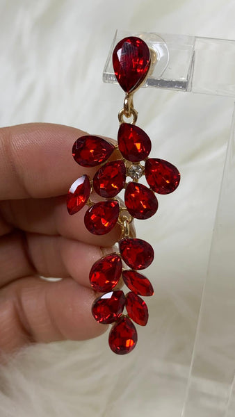 Pendientes de cristal rojo vivo