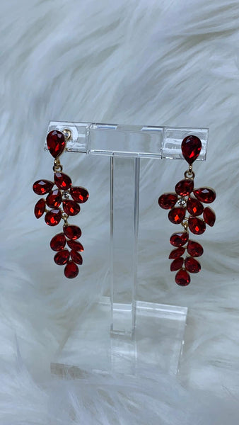 Pendientes de cristal rojo vivo