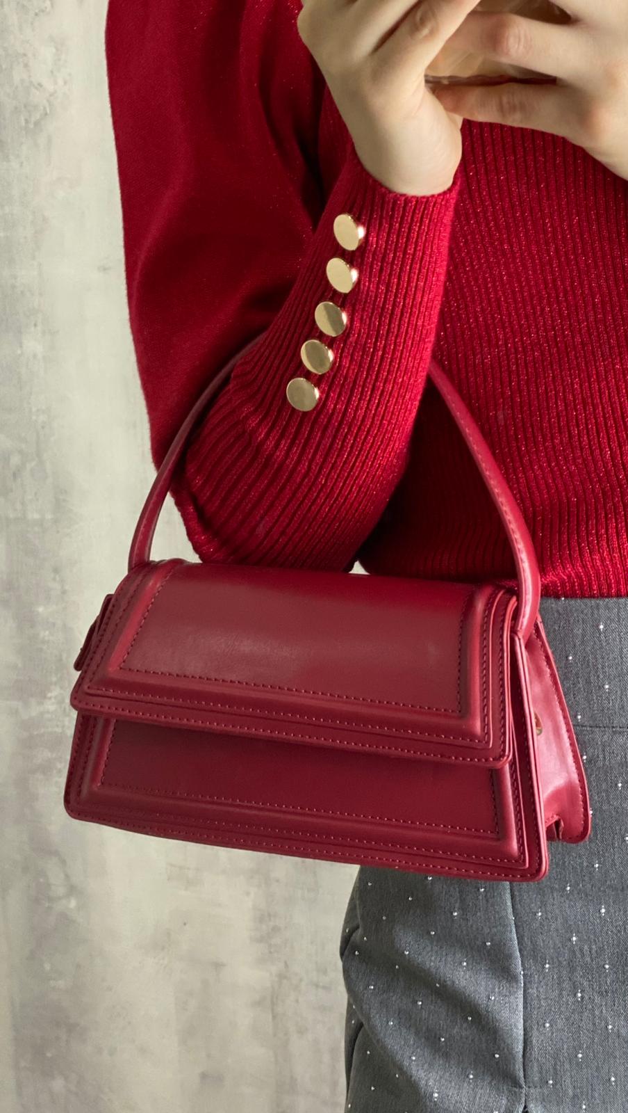 Bolso pequeño rojo vivo