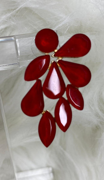 Pendientes rojos Ana de cristal