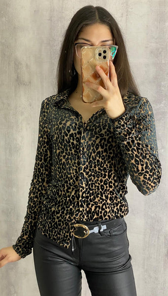 Camisa elástica de leopardo