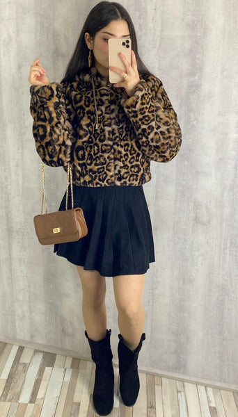 Chaqueta leopardo de pelo sintético