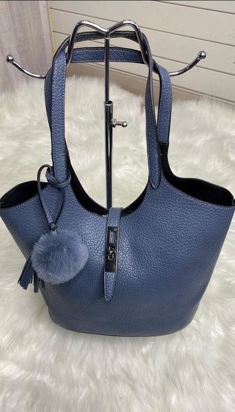 Bolso azul vaquero de poli piel