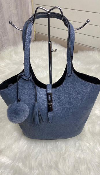 Bolso azul vaquero de poli piel