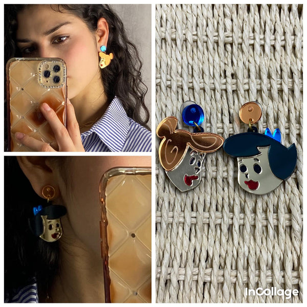 Pendientes de Vilma y Betty de metacrilato