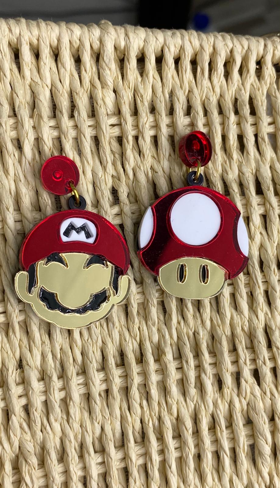 Pendientes Mario Bros de metacrilato