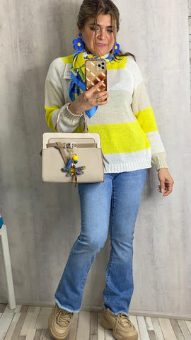 Bolso de polipiel pequeño en tonos beige