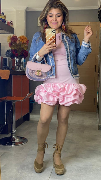 Bolso rosa, transparente