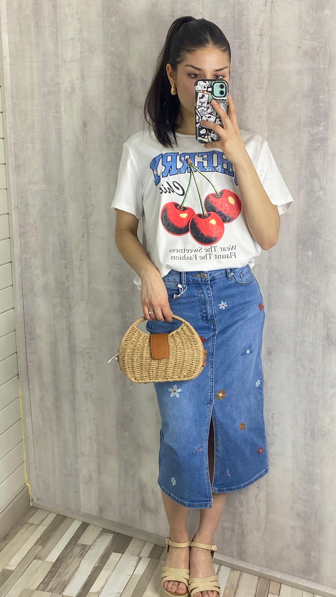 Bolso de rafia camel combinado con polipiel