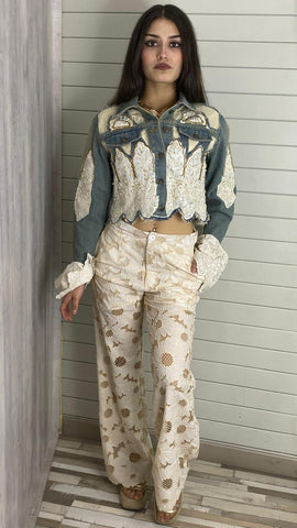 Chaqueta vaquera corta boho chic