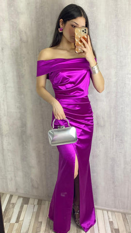 Vestido Sandra color buganvilla