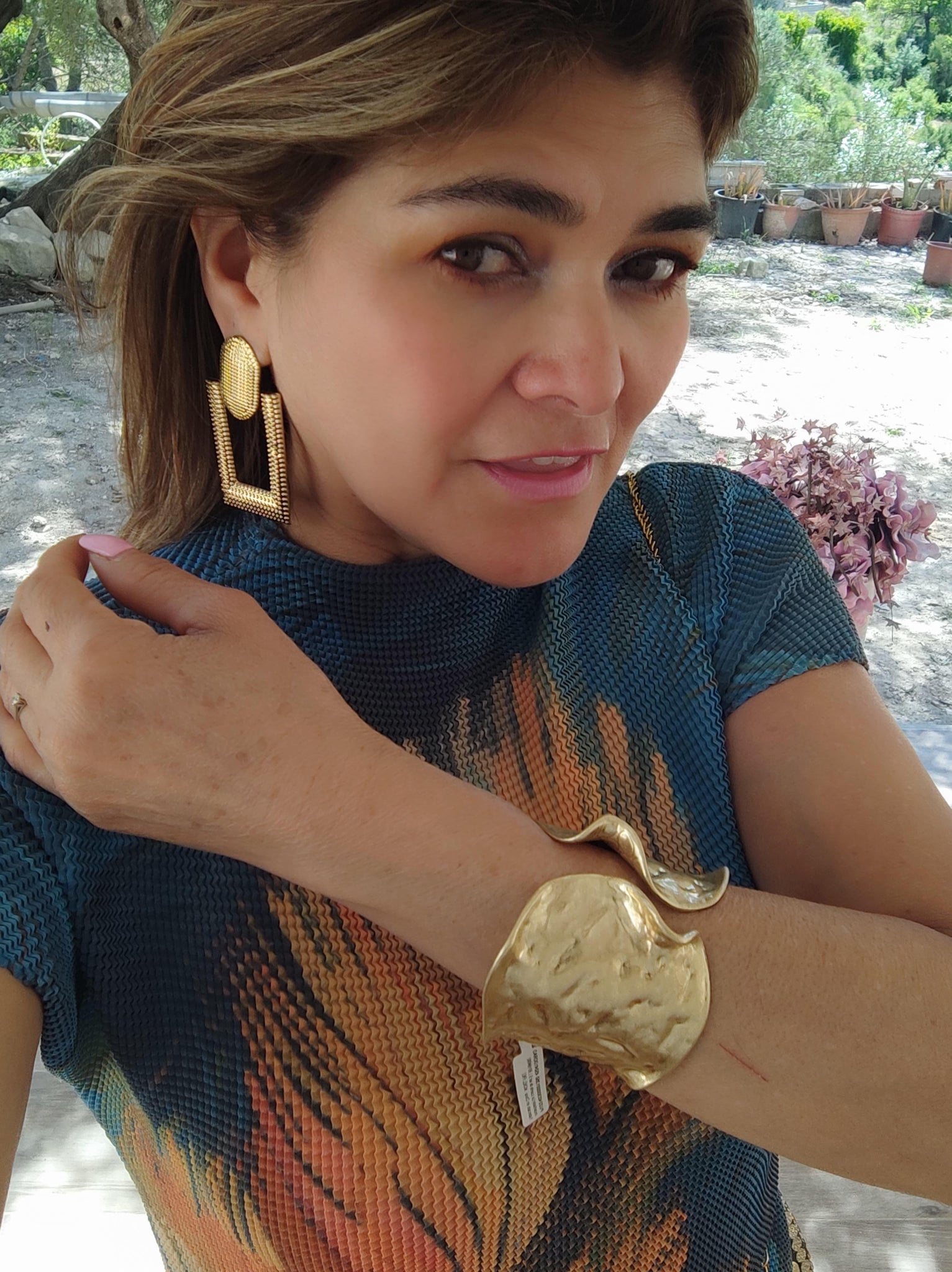 Brazalete dorado de rodio