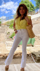 Pantalón campana blanco