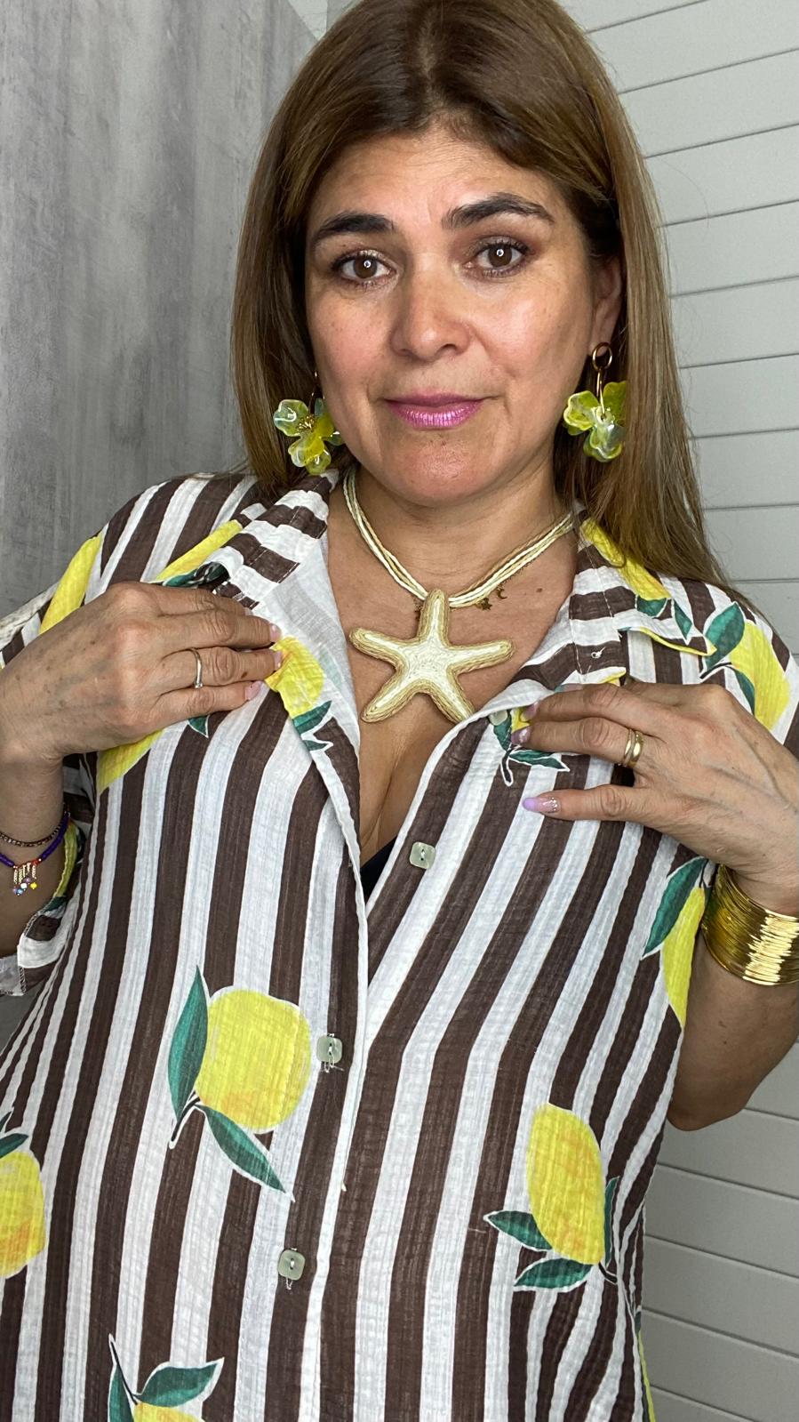 Collar estrella de rafia