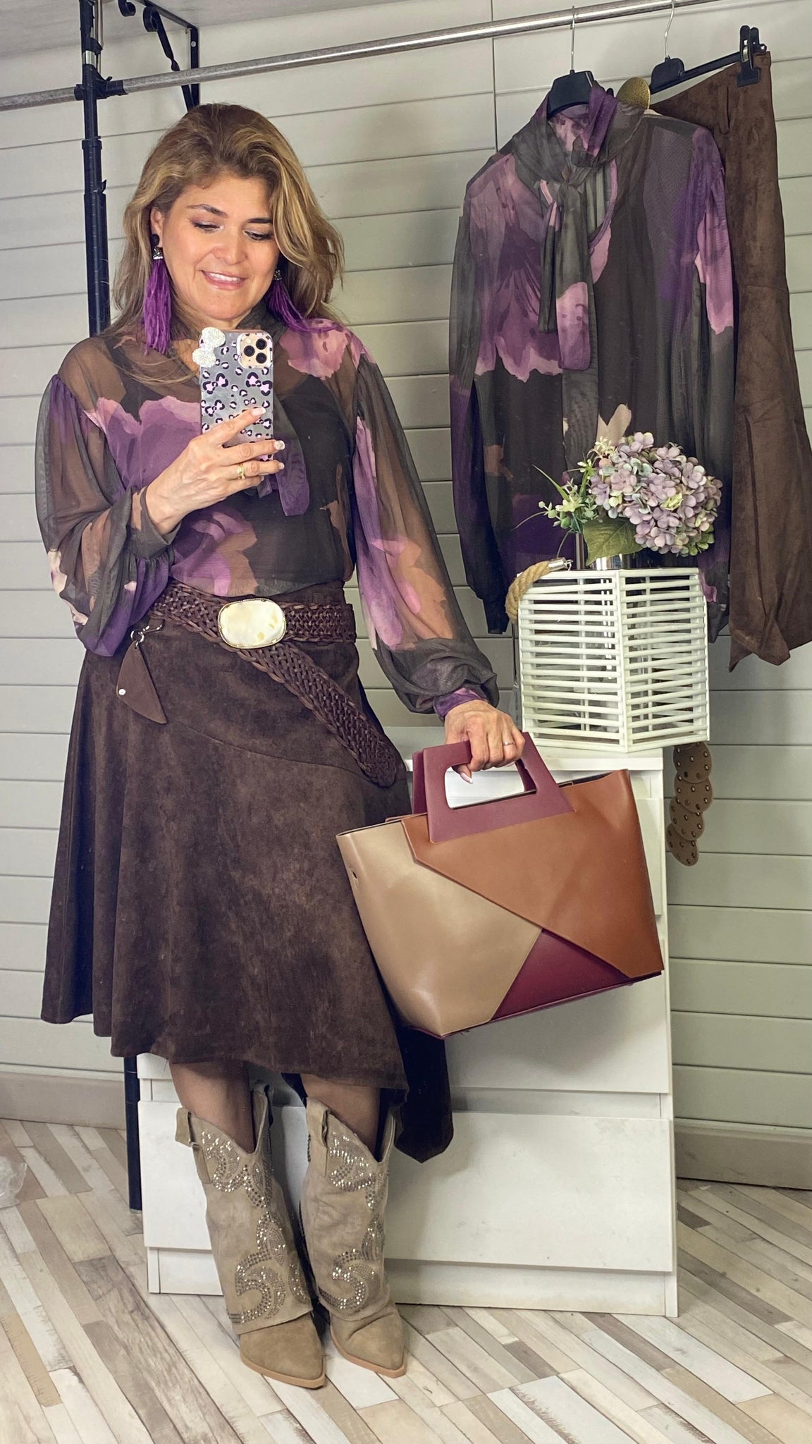 Blusa de tul estampado