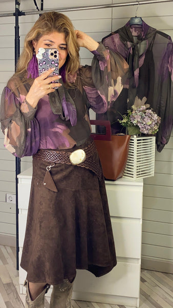 Blusa de tul estampado