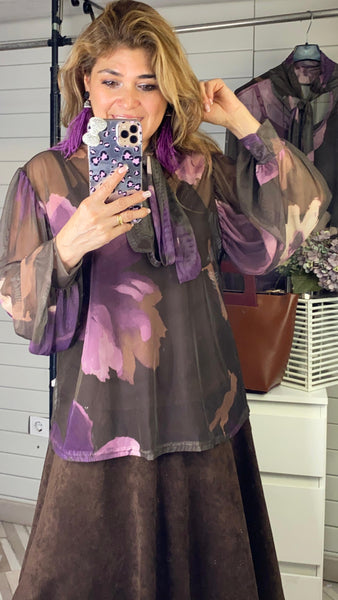 Blusa de tul estampado