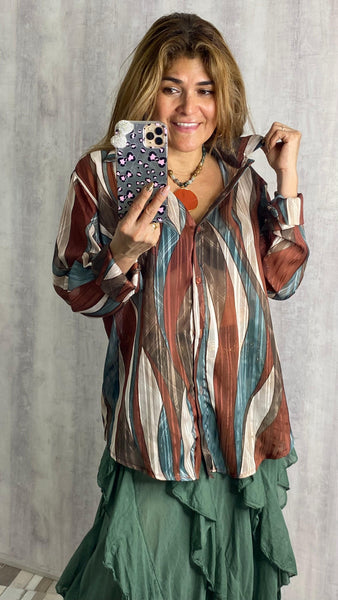 Camisa de gasa estampada