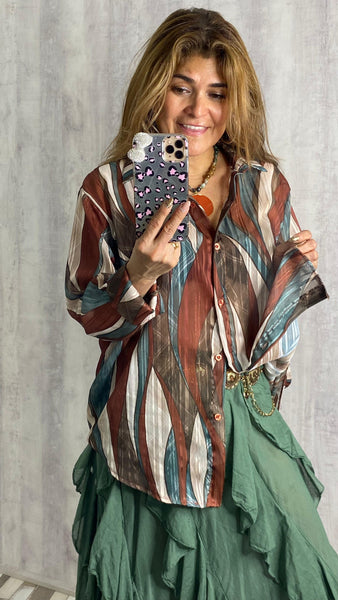 Camisa de gasa estampada