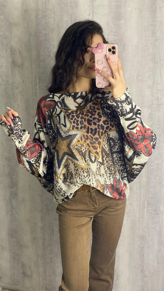 Jersey oversay calado estrella