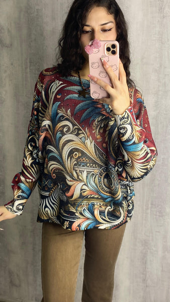 Jersey étnico oversize estampado