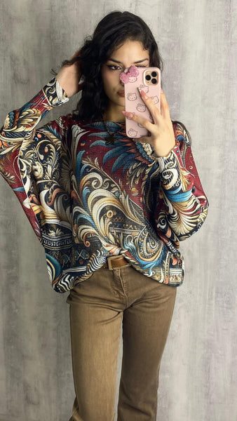 Jersey étnico oversize estampado