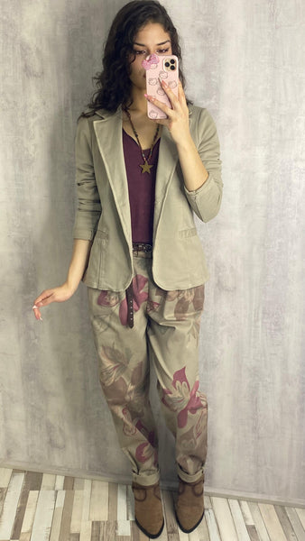 Americana beige de algodón