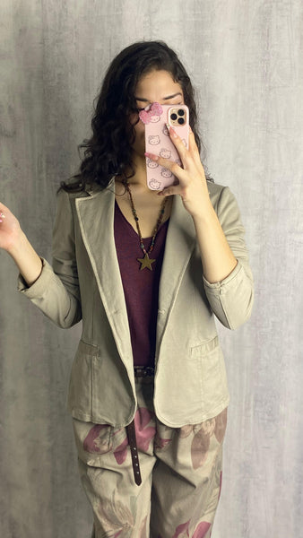 Americana beige de algodón