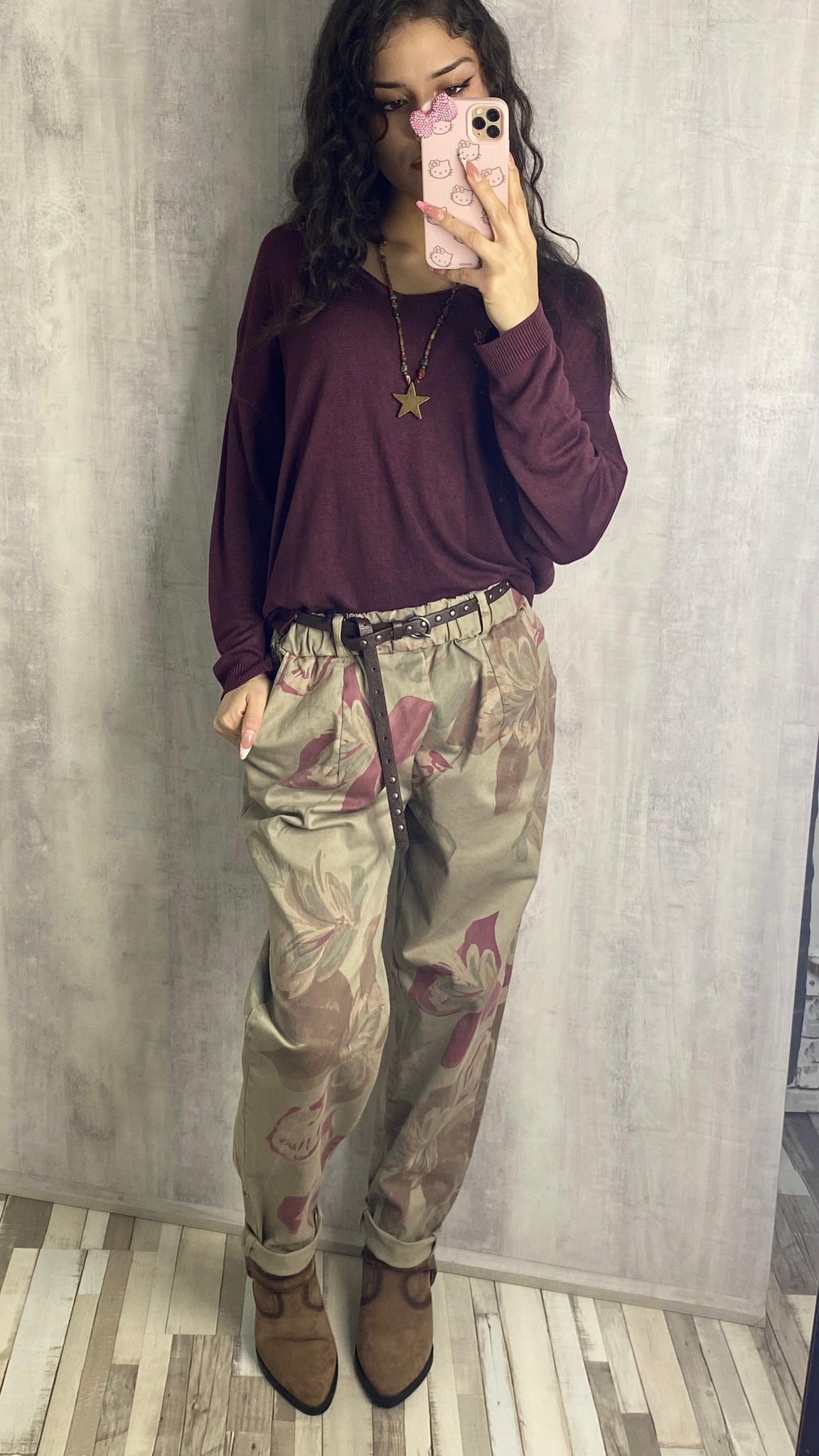 Pantalón de algodón estampado